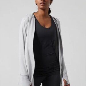 ATHLETA Uptempo Wrap Hooded Cardigan Gray SIZE M